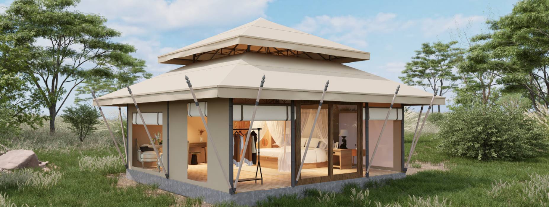 户外野奢酒店帐篷